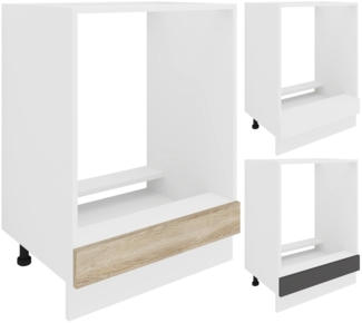 VCM Ofenschrank Breite 60 cm Herdumbauschrank Herdschrank Backofenschrank Esilo Weiß/Sonoma-Eiche