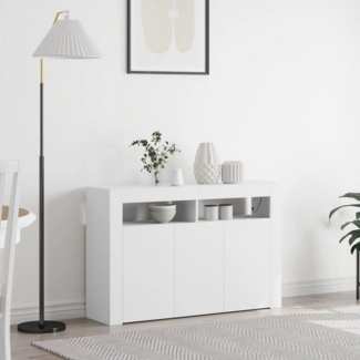 Nettlife Sideboard Weiß Holzwerkstoff 116 x 30 x 75 cm Modern Engineered Wood Rechteckig, Perfekt für Wohnzimmer, Arbeitszimmer, Esszimmer, Flur, Schlafzimmer