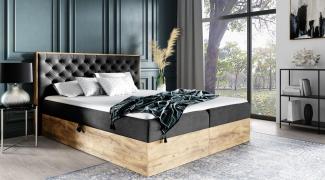 Boxspringbett Schlafzimmerbett DIONA 120x220cm Stoff Schwarz inkl. Bettkasten