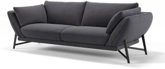 Sofanella Dreisitzer ESTELLA Stoffsofa Stoff Einzelsofa in Dunkelgrau M: 226 Breite x 99 Tiefe