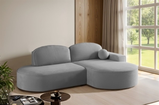 Ecksofa Schlafsofa Sofa GIRONA Stoff Salvador Grafit Ottomane Rechts