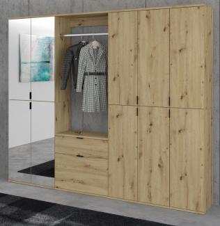 Garderobe mit Spiegel Line-Up in Eiche 213 x 193 cm