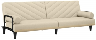 vidaXL Schlafsofa mit Armlehnen Creme Stoff 351934