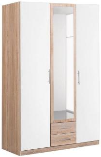 Kleiderschrank Cliff Drehtürenschrank 135 x 58 x 198 cm Eiche sägerau weiß