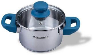 FACKELMANN Kochtopf Edelstahl Topf mit Deckel, Suppentopf, Induktionsgeeignet