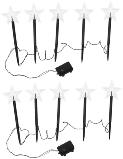 Clanmacy LED Gartenleuchte LED Gartenleuchte Spiessleuchte mit 10 Sternen, Weihnachtsdeko aussen