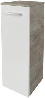 Fackelmann B.STYLE Midischrank links, 30 cm breit, Weiß/Grau