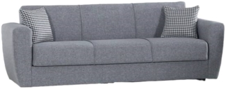 Dmora 3-Sitzer Schlafsofa Nox, lineares Container-Schlafsofa, Wohnzimmersofa mit Klick-Klack-Öffnung, 223 x 84 x 80 cm, Grau