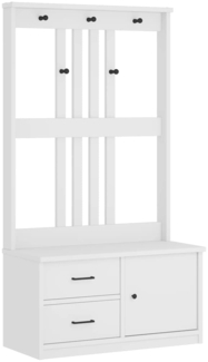 vidaXL Garderobenständer SANDNES Weiß 87x40x159,5cm Massivholz Kiefer 4010495