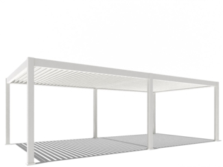 Weide E-Deluxe Plus | elektrische Pergola mit LED | Voll Aluminium | 4 x 8 M | motorisiertes Lamellendach weiß