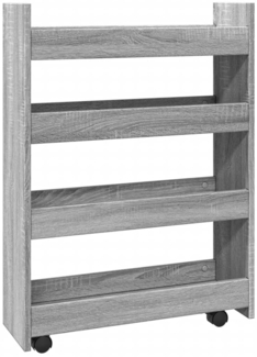vidaXL Aufbewahrungswagen Schmal 4 Etagen Grau Sonoma Holzwerkstoff 855264
