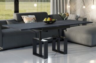 Endo-Moebel Couchtisch Empoli - ausziehbar 110-170cm und höhenverstellbar Doppellift Metall, Couch- & Esstisch, Funktionstisch, modern Design, umwandelbar