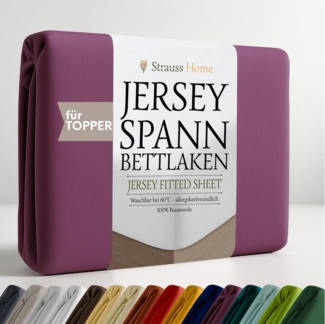 Strauss Home Spannbettlaken Premium Topper Spannbettlaken 150GSM für Matratzen-Topper 10cm Höhe, Gummizug: Rundumgummi, für Topper mit einer Höhe von 10cm, OEKO-TEX zertifiziert