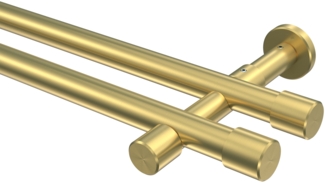 Gardinenstangen-Set Prestige Santo 100 cm, 2-läufig (ohne Ringe), 20 mm Ø Messing-Optik