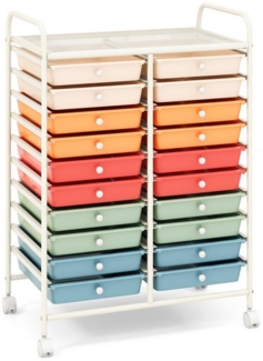 COSTWAY Rollwagen, mit 20 stapelbaren Schubladen & Metallrahmen, 63x39x88cm