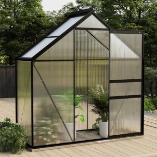 vidaXL Anlehngewächshaus Anthrazit Aluminium 1,33 m² 312064