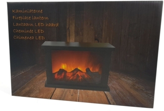 Spetebo LED Dekolicht Kaminlaterne mit tanzenden LED Flammen - 30 cm, LED, Kaminfeuer mit LED Effekt