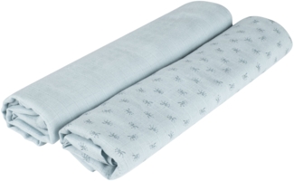 roba 2er Set Puck- und Stilltuch 'Lil Planet' - 120 x 120 cm - GOTS zertifiziert - Hellblau