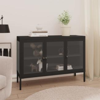 vidaXL Sideboard Schwarz 70 x 35 x 70 cm Stahl und Glas [336067]