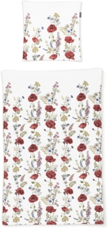 Irisette Easy Soft-Seersucker Bettwäsche 155x220 Mohnblumen Gräser 8519-60