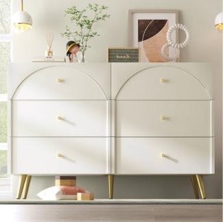 REDOM Sideboard Schubladenkommode (Kommode mit 6 Schubladen), mit verstellbaren Regalen