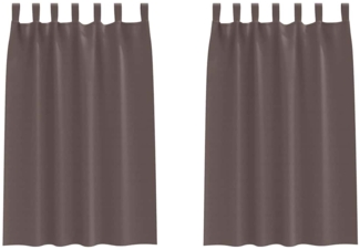 vidaXL Verdunkelungs-Vorhänge mit Ringen 2 pcs Dunkelbraun 4107554