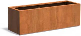 Adezz Pflanzgefäß Carrez Standard Rechteck aus Corten-Stahl Pflanzkübel Größe 150x50x50 cm