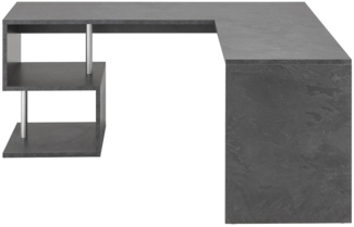 Dmora Schreibtisch Annibi, PC-Eckschreibtisch, Mehrzweck-Bürotisch, platzsparender Schreibtisch mit mehreren Positionen, 100 % Made in Italy, 160 x 60 x 78 cm, Schiefer