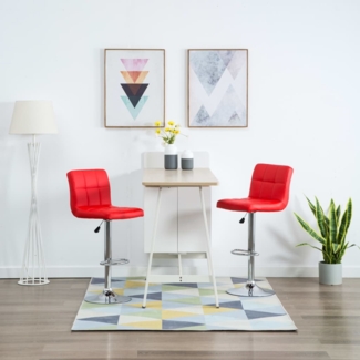 vidaXL Barhocker 2 Stk. Rot Kunstleder [323635]