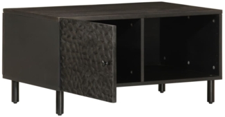 Couchtisch, Sofatisch Schwarz 80 x 50 x 40 cm Massivholz Mango