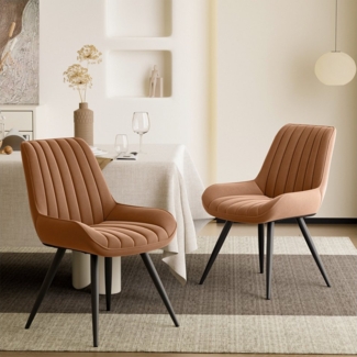 HawthyHome Esszimmerstuhl Stuhlset – 2er Set Polsterstühle, Moderner Küchenstuhl (2 St), mit Ergonomischer Rückenlehne und Metallbeinen