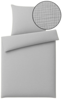 One Home Bettwäsche Musselin, Musselin, 2 teilig, Unifarben, weiche Baumwolle Sommer und Winter geeignet