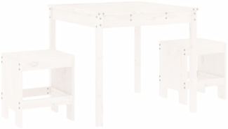 vidaXL 3-tlg. Garten-Bistro-Set Weiß Massivholz Kiefer 3157704