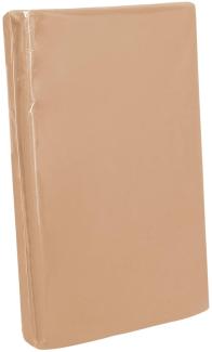 Traumschlaf Zwirn-Jersey Elasthan Spannbetttuch De-Luxe|200x220 - 220x240 cm| caramel