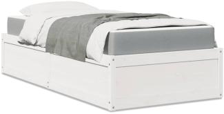 vidaXL Bett mit Matratze Weiß 90x190 cm Massivholz Kiefer 3281956