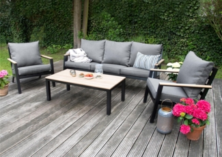 Gala Gartenmöbel Set, Aluminium, grau, für 5 Personen