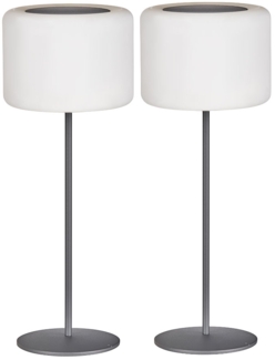 2er Set RGB LED Solar Tischlampe, dimmbar Fernbedienung, H 39,5 cm