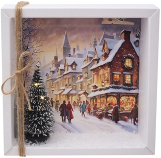 ZauberDeko Geschenkbox Geldgeschenk Weihnacht Geschenk LED Lichterkette Weihnachtsbaum Stadt