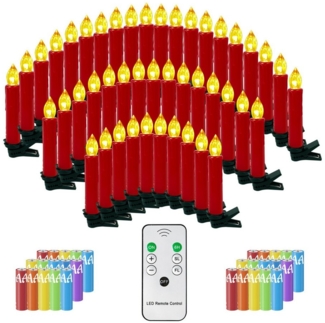 Gotoll LED-Christbaumkerzen CH030_RE-NEW kabellos Weihnachtsbaumkerzen weihnachtsdeko, christbaumschmuck mit Fernbedienung und Batterie