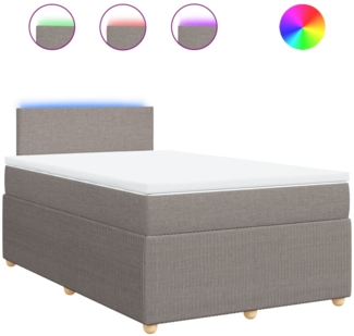 vidaXL Boxspringbett mit Matratze Taupe 120x200 cm Stoff 3289720