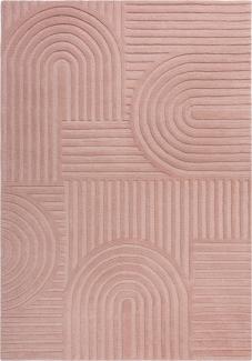 Kadima Design Handgetufteter Wollteppich in Pastellfarben "Leven Blake". Farbe: Rosa, 160x230 cm