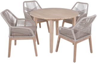 Garden Pleasure Tischgruppe ARVADA/POMONA Set 5tlg. Beige Gartenmöbel Sitzgruppe