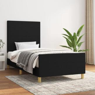 vidaXL Bettgestell mit Kopfteil Schwarz 90x200 cm Stoff 3124865