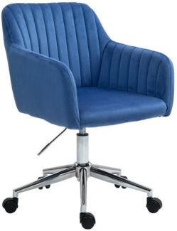 SVITA Bürostuhl OLIVER, Schreibtischstuhl, Drehbar, Höhenverstellbar, Samt, Blau