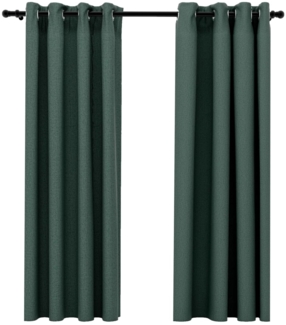 vidaXL Verdunkelungsvorhänge Ösen Leinenoptik 2 Stk. Grün 140x175 cm 321184