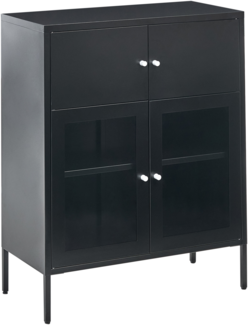 Sideboard mit Glastüren ESHOLT Metall 80 cm Schwarz