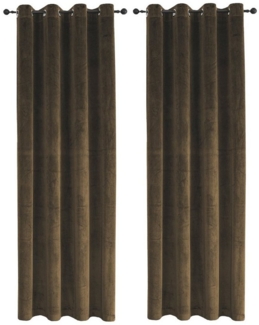 Haus und Deko Gardine Vorhang 2er Set Ösen Verdunkelung 140x245 cm Samt weich blickdicht, Ösen (2 St), Polyester