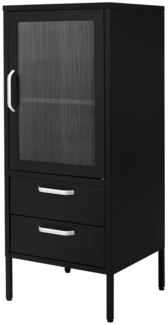 ML-DESIGN Vitrine Buffet Küchenschrank Vitrinenschrank für Geschirr Stauraumvitrine Wohnzimmer Vitrine Standschrank Metall Aktenschrank Bücherschrank