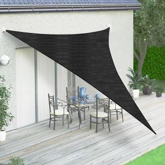 Sonnensegel Anthrazit/Schwarz Dreieck 3m Schatten UV-Schutz Wetterfest Outdoor