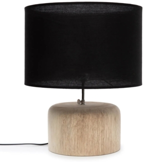 Die Teak Wood Tischlampe - Natur Schwarz - Natürliches Schwarz - 41x41x46cm